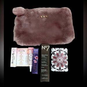 Pink Cosmetic Bag with (sample and full size cosmetics)